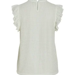 VILA dame top VINETE - Cloud Dancer