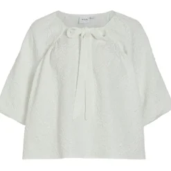 VILA dame top VIRADIA - Birch JACQUARD ROSES