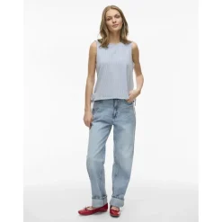 VILA dame top VISTRIPLO - Regatta Stripes BIRCH