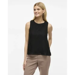 VILA dame top VITORTENA - Black Beauty