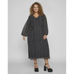 Vila kjole curve dame VIDALIANA - Black