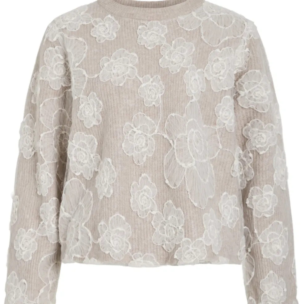 VlLA dame strik trøje VIHAYDEN - Natural MELANGE